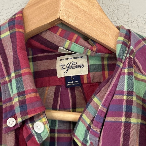 J.Crew Plaid Button-down (Large) - Picture 2 of 3